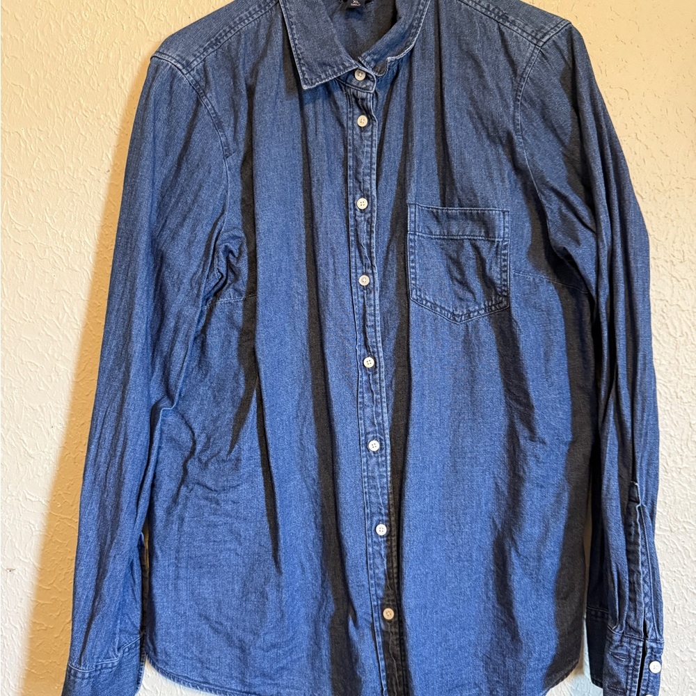 J. Crew Women’s Dar Chambray Down Shirt Lightw